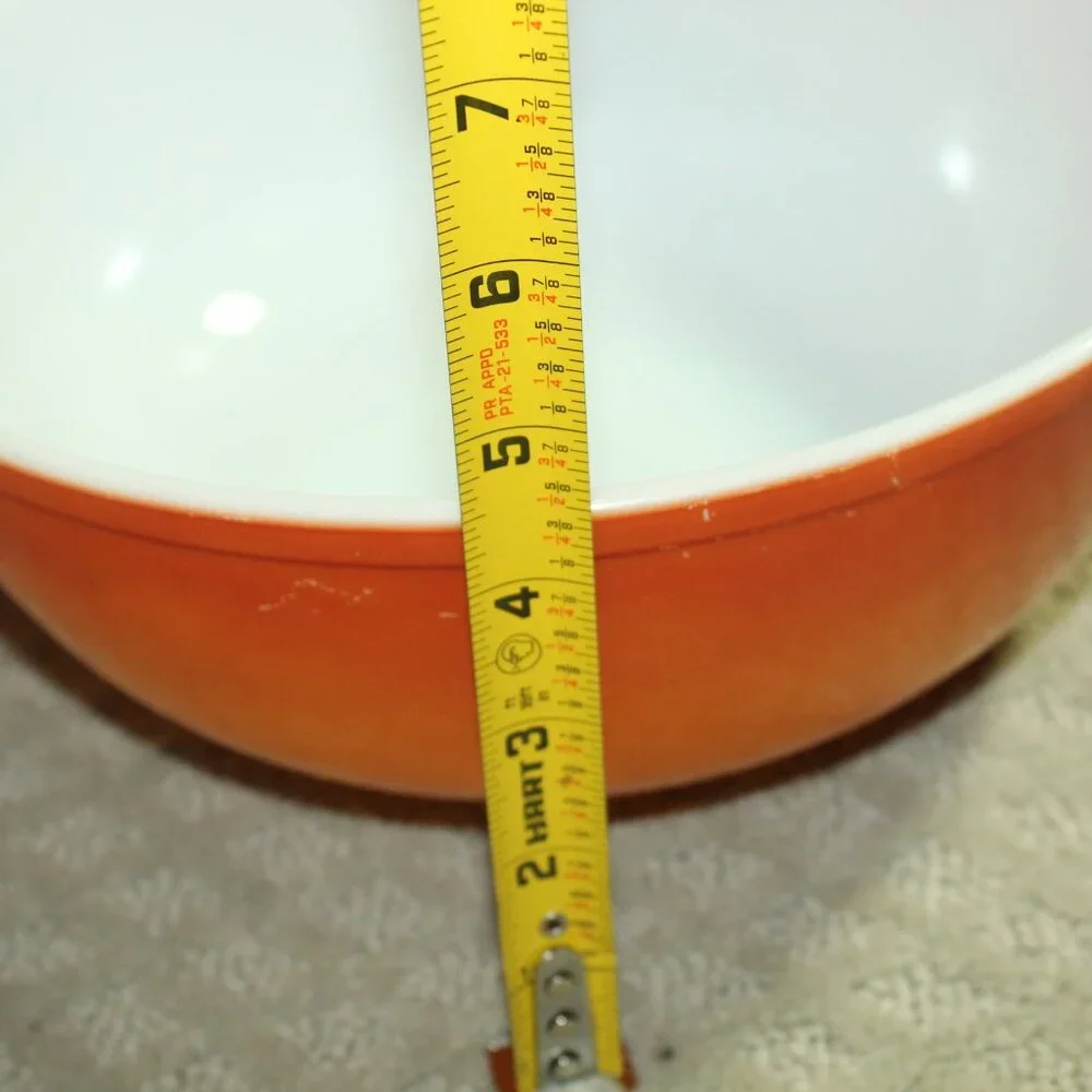 Vintage 70s Pyrex Flameglo Red/Orange Ombre Mixing Bowl #404 4 QT